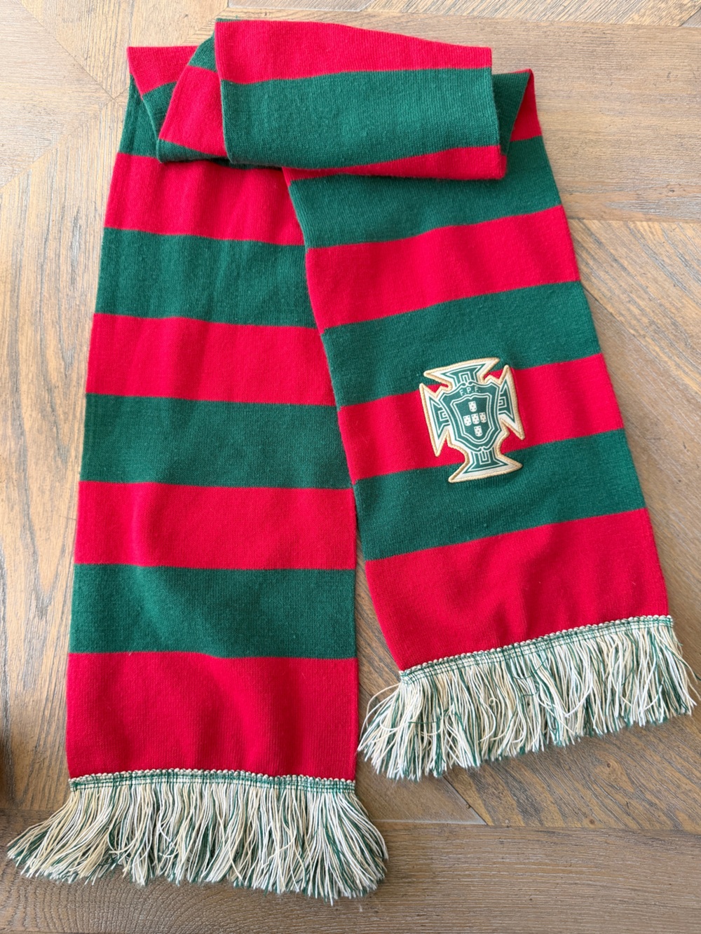 Portugal FPF Official Soccer Scarf Red Green Made in Portugal